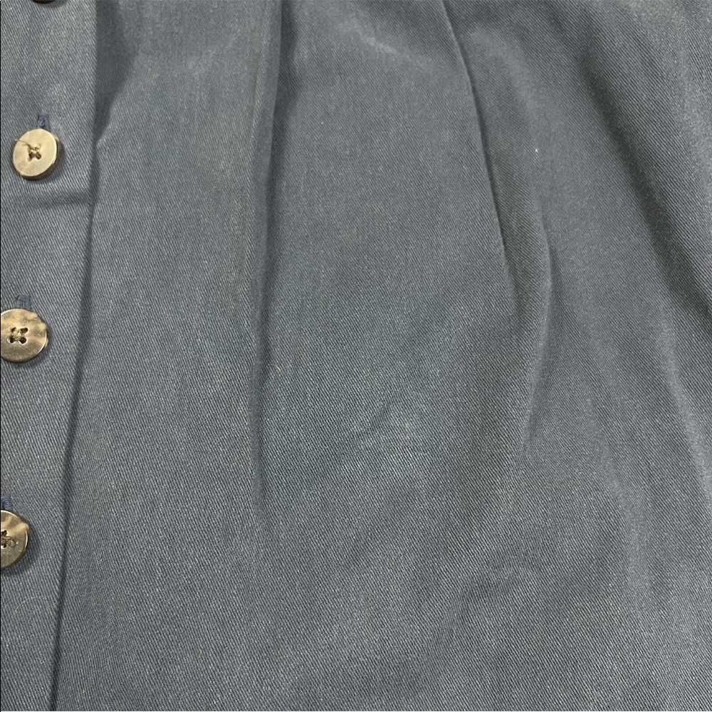 Madewell (Re)sponsible Long Sleeve Blue Button Front Mini Dress - Picture 6 of 13